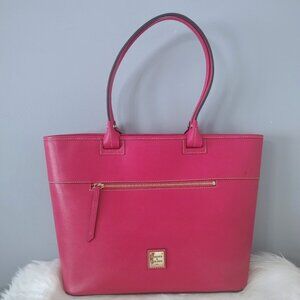 Dooney & Bourke Beacon leather large zip tote fuschia EUC
